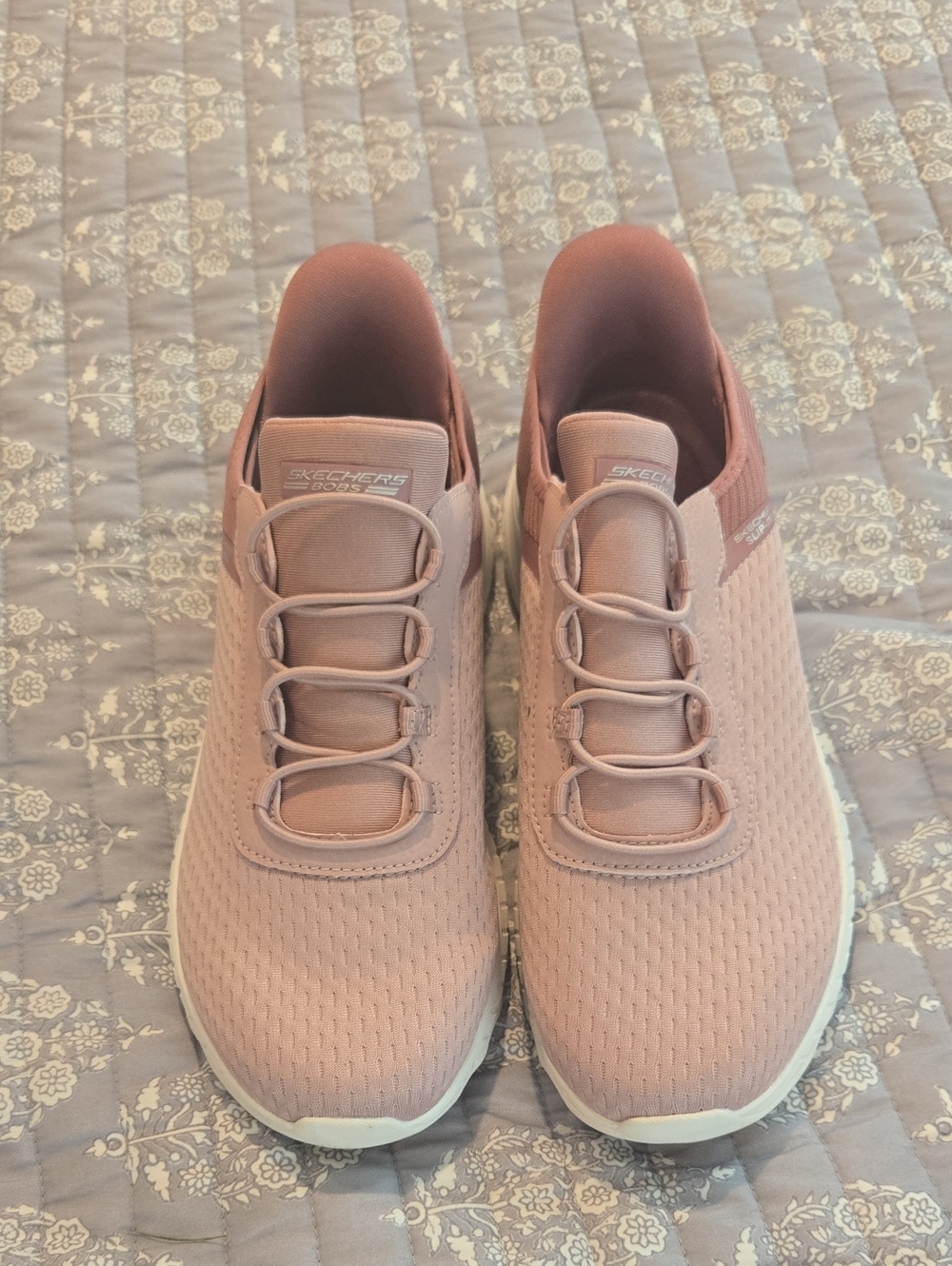 Skechers Women’s Blush Pink Slip-On Knit Sneakers